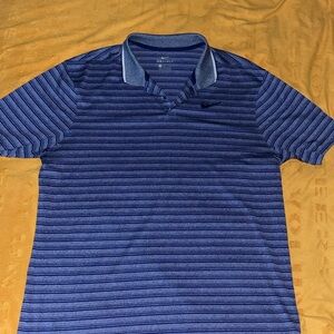 Mens Nike Golf Polo Large Blue Striped